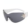 Frameless Five-pointed Star Integrated Aviator Sunglasses New Euro American Y2K Millennium Spicy Girls Sunshade Sunglasses