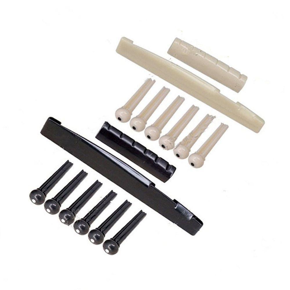 White/Black Guitar Accessories Portable Classica Guitar Saddle Nut Bridge Pins