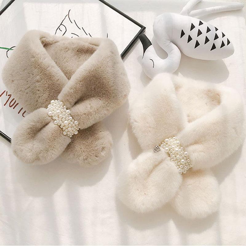 Fashion Imitation Rabbit Fur Collar Scarf Autumn Winter Plush Thicken Keep Warm Scarf