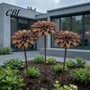 High-quality Metal Decorations Rustic Flower Garden Stakes, Large Rusted Iron Yard Art, Long-lasting Outdoor Ornaments 19.39 Inch Weather-Resistant