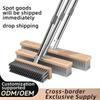 High Quality Eco-Friendly Stainless Steel Wire Floor Brush with Telescopic Long Handle for Kitchen & Toilet Cleaning