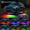 6 шт. Светодиодная лента RGB с переливом цвета под автомобиль, неоновый свет 60*150 90*180, управление через приложение BT, Автотовары