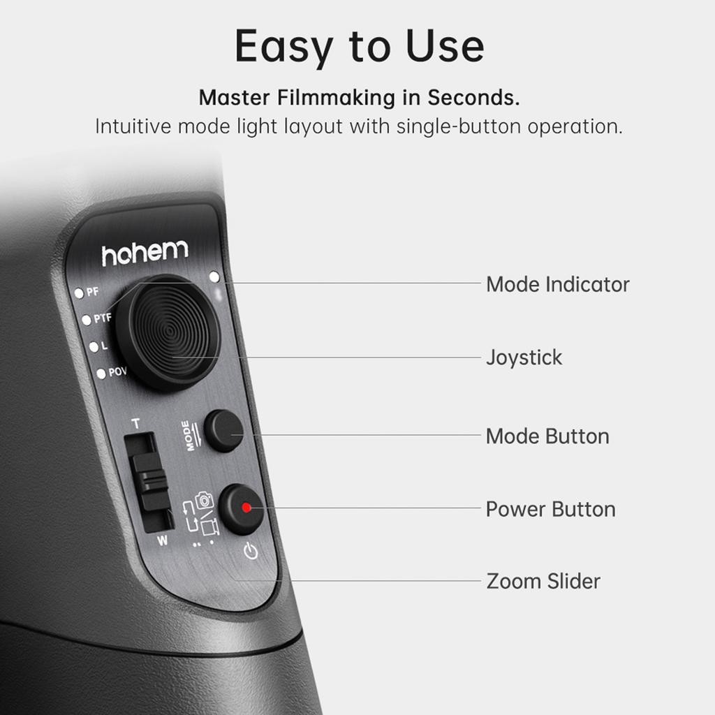 Hohem 2024 iSteady Mobile+ 3-осевой стабилизатор-подвес для смартфона, грузоподъемность 280 г/0,61 фунта