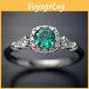 Элегантное кольцо с зеленым ореолом из подушки Женское свадебное кольцо для помолвки Идеальный подарок на годовщину