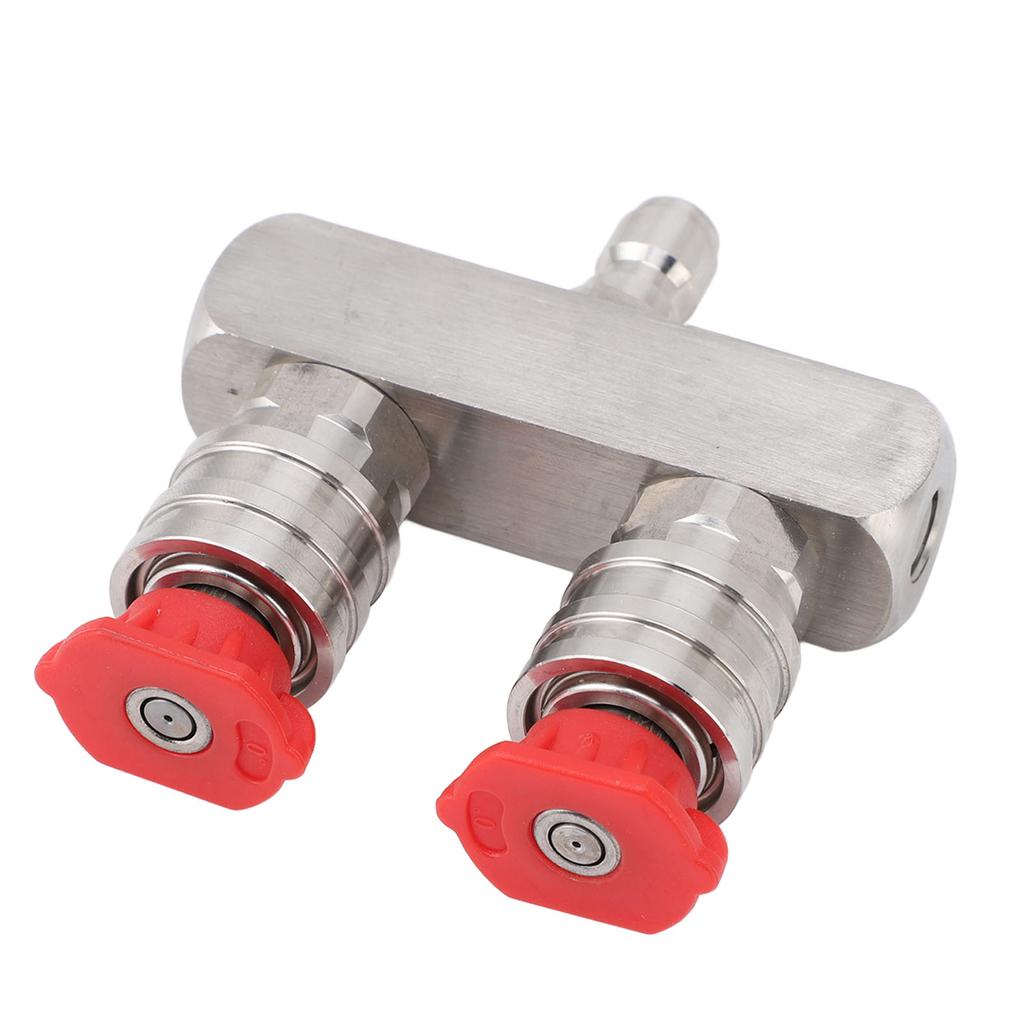 Двойная насадка для мойки высокого давления из нержавеющей стали с 1/4-дюймовым быстроразъемным соединением, 2-цветная насадка 2 в 1