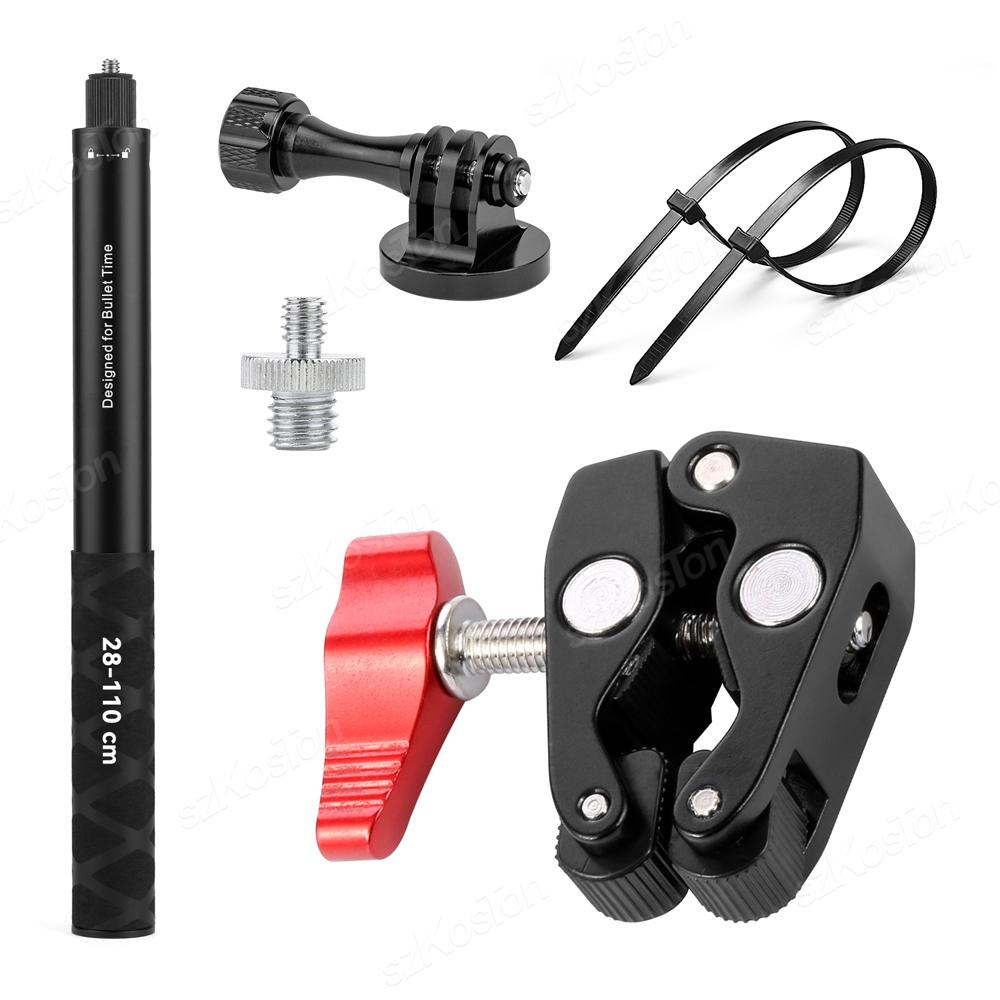 Motorcycle Bicycle Holder Handlebar Mount Bracket For GoPro 12 11 10 9 8 Insta360 X3 DJI Action 4 3 Sport Cameras Accessories