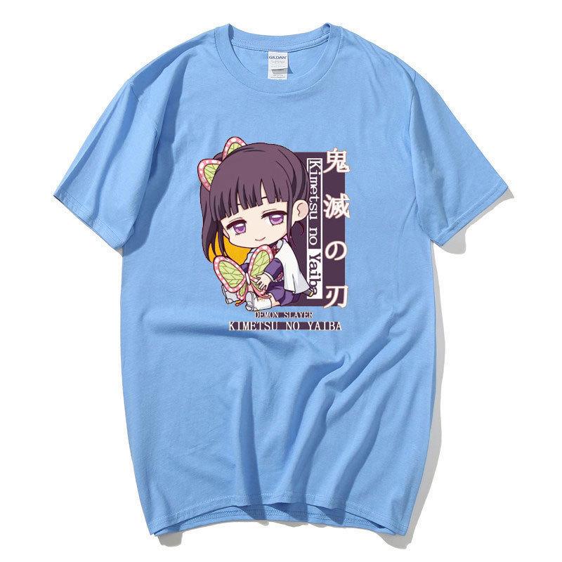 Аниме Demon Slayer Kimetsu No Yaiba Футболка Harajuku Kawaii Tsuyuri Kanawo Повседневная летняя футболка с мультяшным принтом Футболки в стиле манга Уличная одежда унисекс