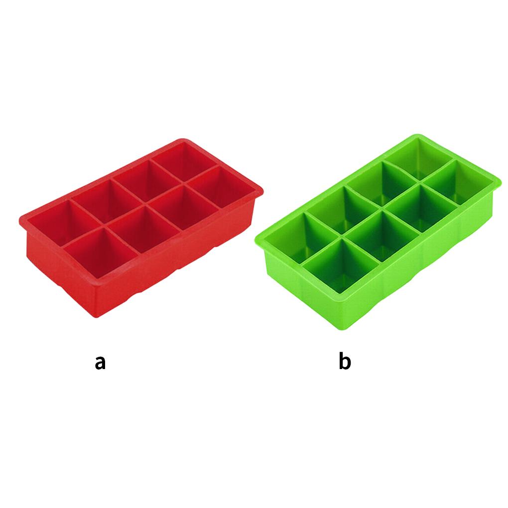 8-Grid Silicone Ice Cube Maker Ice Block Mold Making Tray for Red Wine Bar