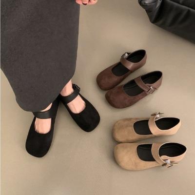 Мода Новый Стиль Неглубокий Вырез Плоская Подошва Одинарная Обувь для Женщин Весна и Осень Мягкая Подошва Обувь-Бобы Круглый Носок Ретро Туфли Мэри Джейн