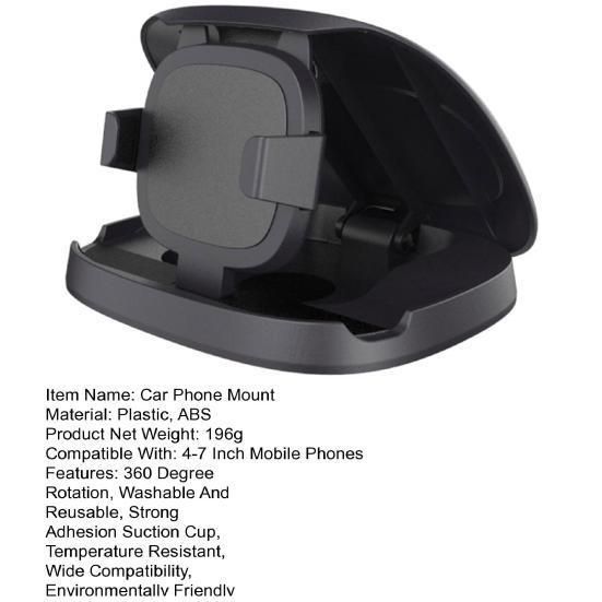 Автомобильное крепление для телефона, вращение на 360 градусов, держатель приборной панели для смартфонов, моющийся многоразовый кронштейн с