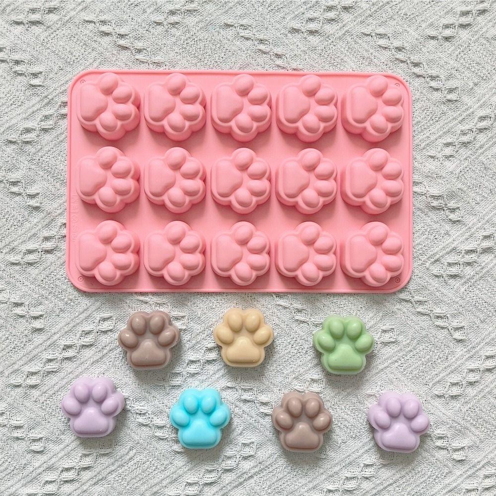 15 Cells Cat Paw Baking Cake Molds Food-Grade Silicone Pudding Mould Chocolate Mold Kitchen Tools