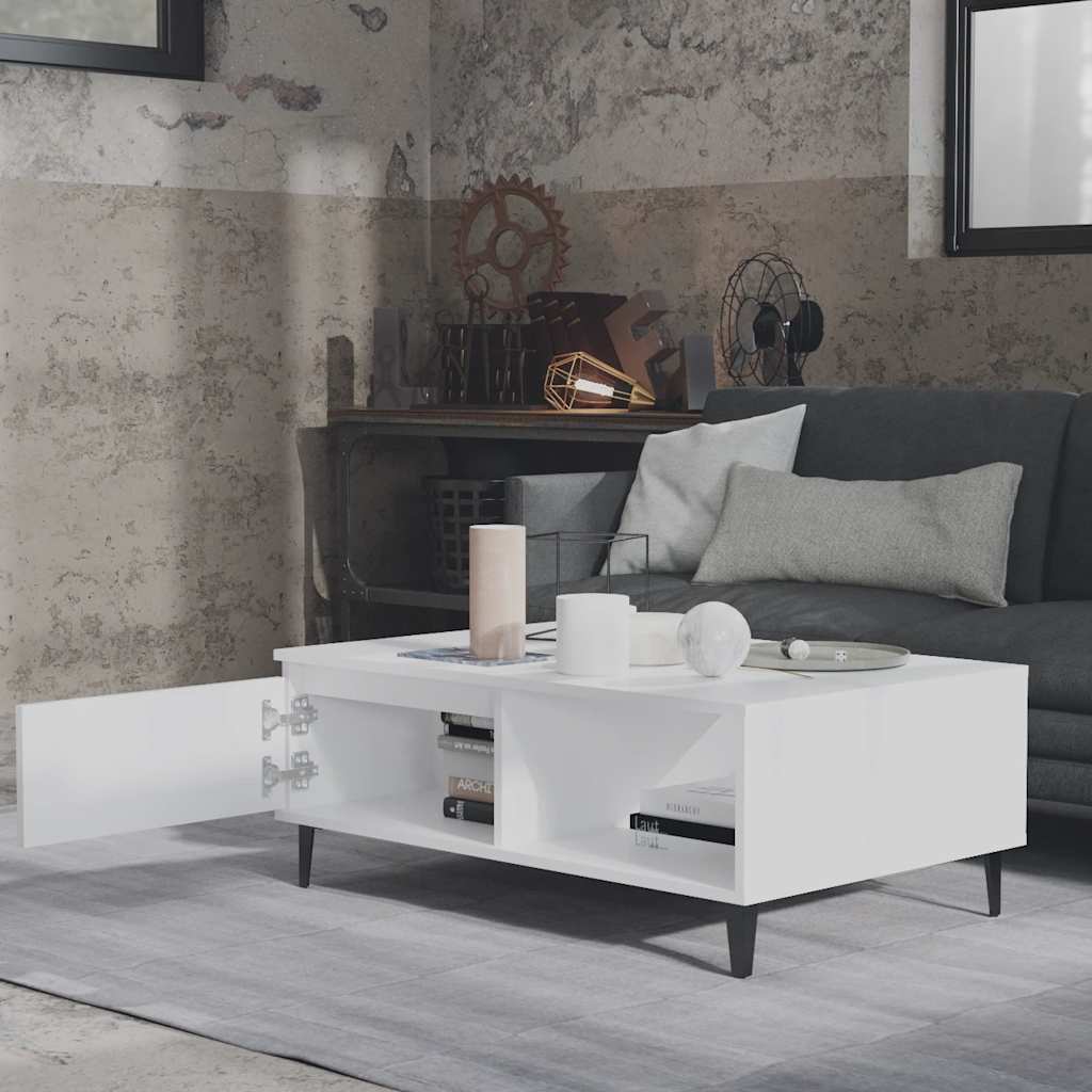 Vidaxl Stolik Kawowy, Biały, 90X60X35 Cm, Materiał Drewnopochodny