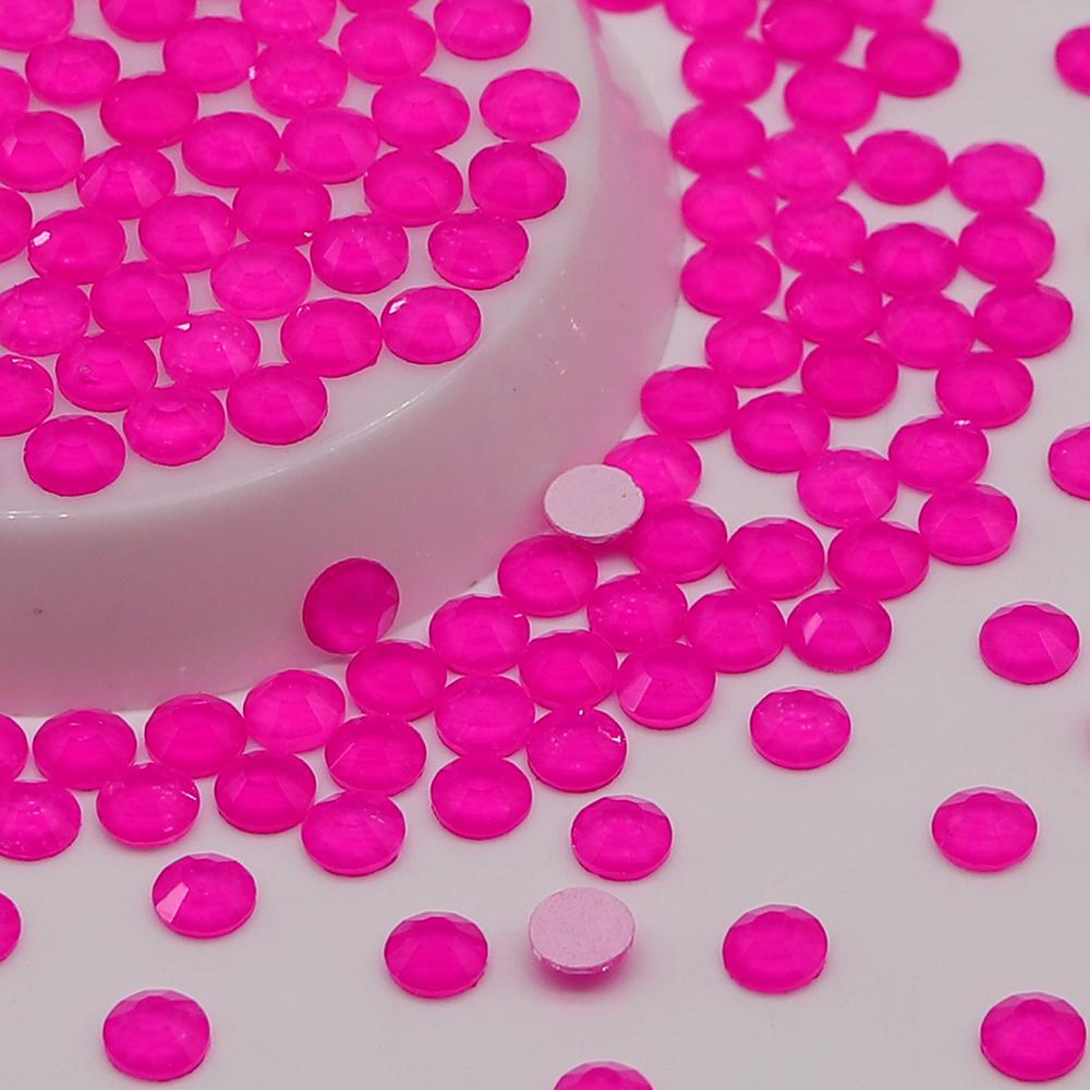 QIYI Неоново-розовые Pop Glass Кристальные стразы Без термоклеевой основы Плоская задняя сторона Стеклянные бусины для украшения одежды