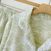 Новый японский женский пижамный комплект из 100% хлопкового крепа с короткими рукавами, шорты из двух частей, женский кардиган, домашняя одежда для сна
