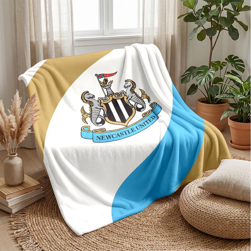 Newcastle United Football Print Flannel Blanket, Soft Warm Lightweight Throw Blanket for Sofa Bed Camping