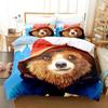 3D Print Cartoon Paddington Bear Bedding Set Boys Girls Twin Queen King Size Duvet Cover Pillowcase Bed Boys Adult
