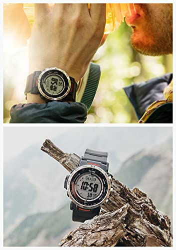 Мужские наручные часы Casio Pro Trek Climber Line с радиосинхронизацией и питанием от солнечной энергии, изготовлены из биопластика, модель PRW-35-1AJF, цвет черный.