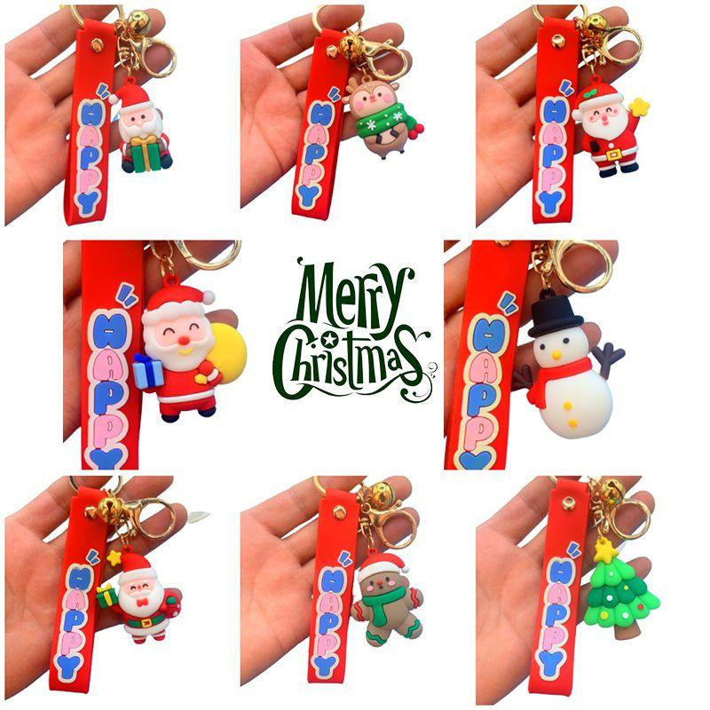 Festive Christmas Santa Claus Keychain Toy Bag Pendant For Kids Gifts