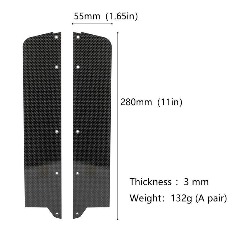 2pcs Carbon Fiber Side Skirt Set for 1/7 ARRMA FELONY INFRACTION 6S LIMITLESS F1 V2 Car Truck Upgrade Parts ARA320509