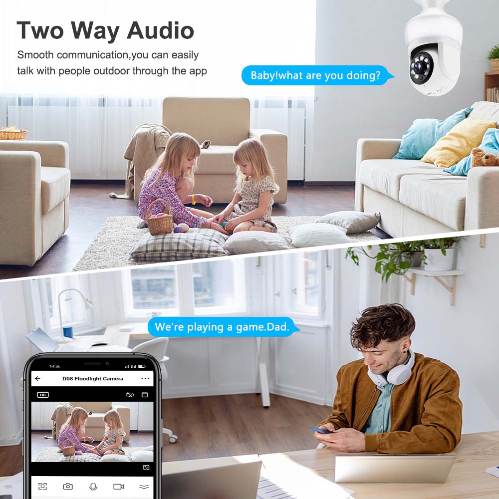 3-мегапиксельная беспроводная WiFi-лампа-лампа odlight 800 люмен светодиодный садовый настенный светильник цветная ночная охрана видеонаблюдение