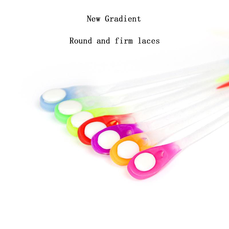 № 8, 12 шт. градиентные эластичные силиконовые шнурки без завязок, эластичные шнурки, кроссовки для взрослых и детей, ленивые шнурки для обуви, резиновые шнурки