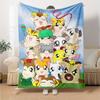Cute Cartoon Hamster Characters Flannel Blanket Super Soft Warm Cozy Blanket for Sofa Bed Office Travel All‑Season Home Decor Gift