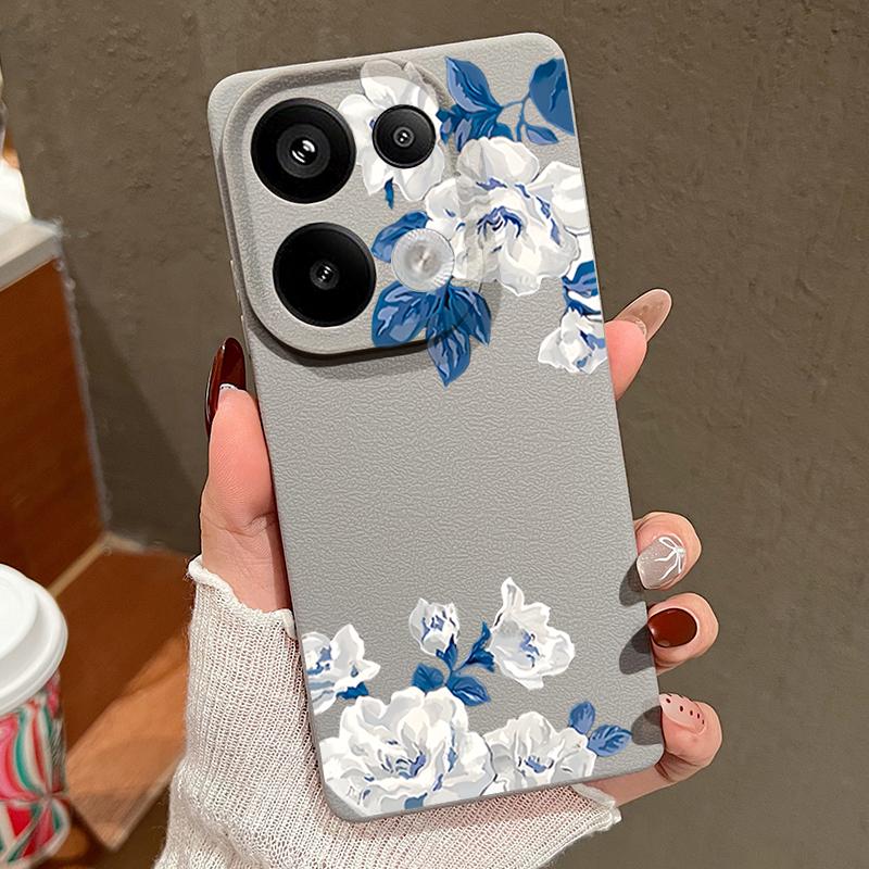 Чехол с цветочным узором белой гардении для Xiaomi 14T 13T 11T Pro Funda Redmi Note 14 13 12 11 Pro 5G 4G Силиконовая накладка с текстурой кожи