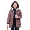 Зимняя куртка-толстовка с капюшоном из флиса с частицами для мамы: Бархатный Утолщенный Кардиган из Шерсти Ягненка для Женщин Среднего и Пожилого Возраста