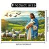 A banner with a shepherd and a lamb as the background - a peaceful pastoral scene of Jesus Christ and the Lamb birthday