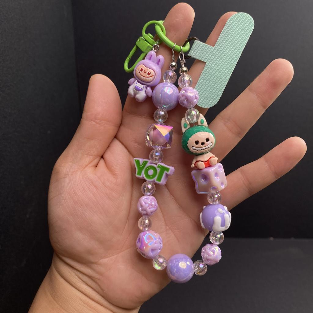 Бисерная расписанная вручную цепочка для мобильного телефона, брелок, креативная кукла, аксессуары Rabub, подвеска для сумки