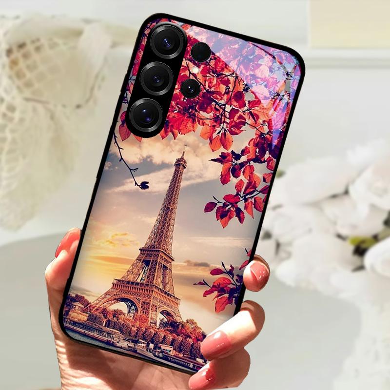 Для Samsung S24 Ultra Закаленное Стекло Задняя Крышка Чехол Для Galaxy S20 S21 S22 S23 S30 Ultra Жесткий ПК Стекло Защитные Чехлы для Телефона