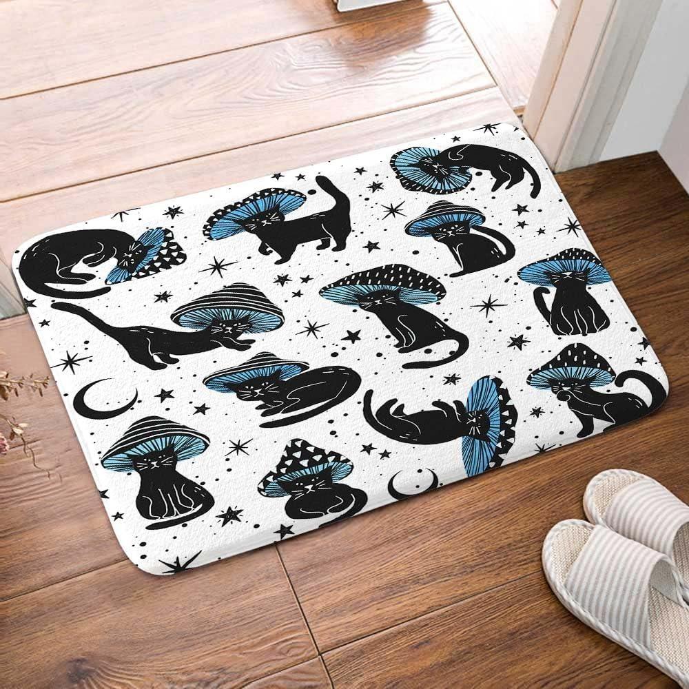 Мультяшный Забавный Гриб Кот Коврик для Двери Милый Ежедневный Домашний Декор Нескользящий Коврик Ванная Водопоглощающий Коврик Прихожая Приветственный Ковер