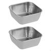 2 Pack Serving Trays Snack Baskets Stainless Steel Pot Side Dish Kitchen Storage
