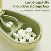 Pill Cutter Storage Box Divider Food-Grade Safe Material Compact Design Odor Prevention Health Care Medicine Case Organizer