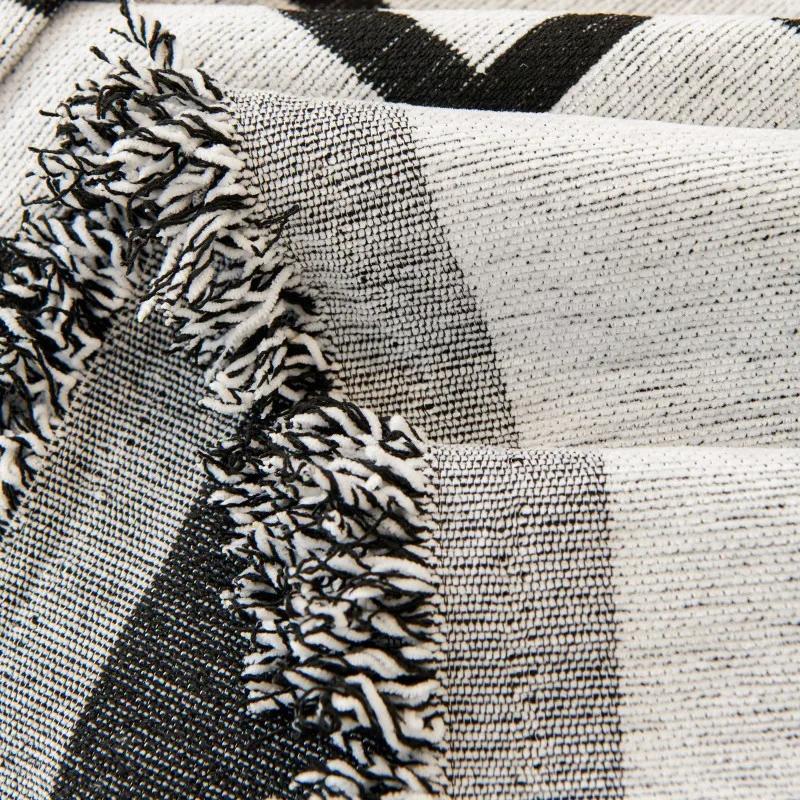 Black Lines Chenille Sofa Cover Cloth Sofa Blanket Cover Full Universal Couch Towel Dust Proof Sofa Cushion Cover