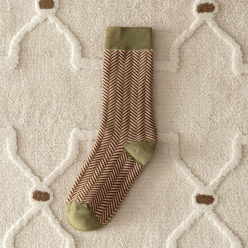 Retro Midcalf Womens Ruffle Japanese Socks Thick Warm Cotton For Autumn And Winter