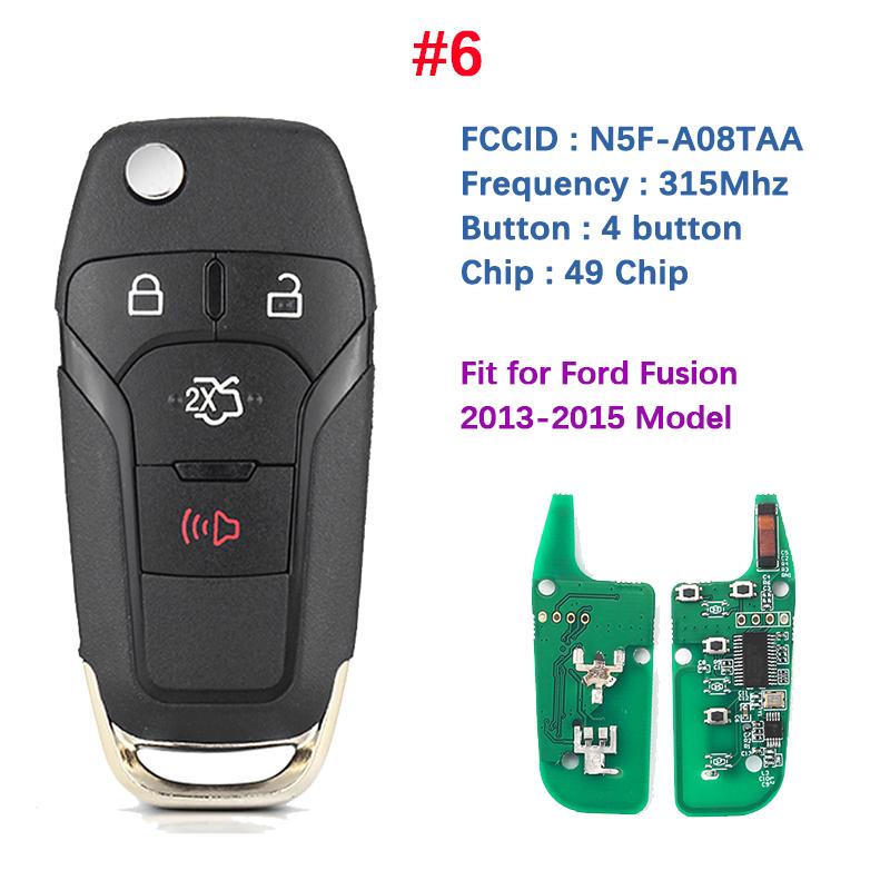 CN018018 315/434/902Mhz 49 Chip For Ford F150 Mondeo Fusion Escort Transit DS7T-15K601-BE Smart Control Flip Remote Car Key Fob