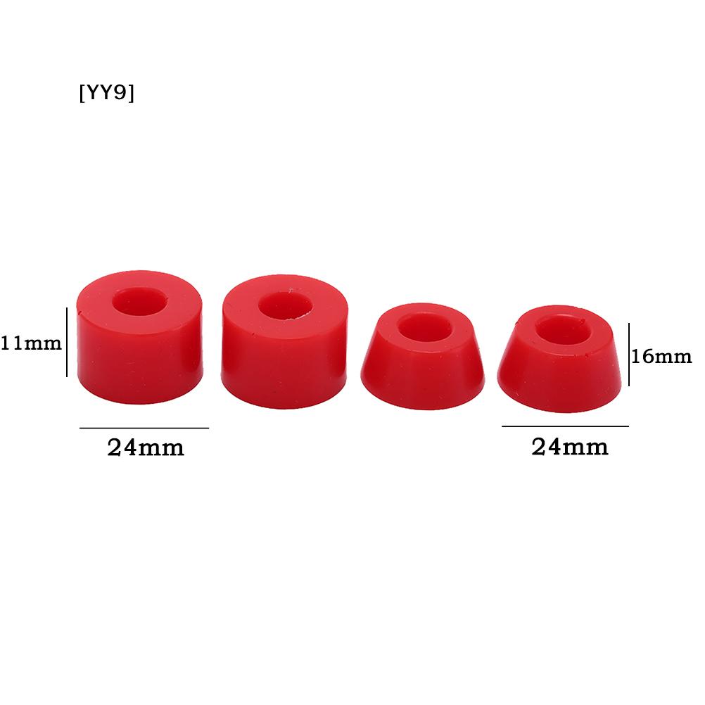 Набор из 4 амортизирующих проставок (кикеров) для подвески скейтборда, ударопрочные bushings для подвески скейт-скутера, оси колес [YY9]