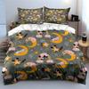Cute Animals on Moon Pattern Bedding Duvet Cover Set  (1*Duvet Cover 2*Pillowcases, without duvet insert)