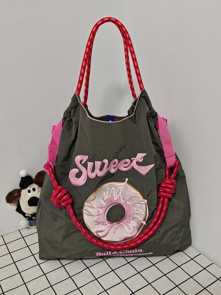 Japan Donut Embroidery Ballchain Crossbody Bag - Gao Yuanyuan Style