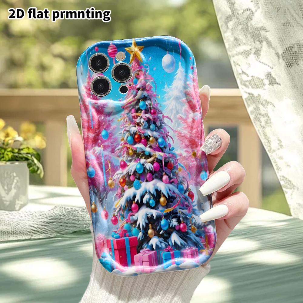 Phone Case: 2D flat, fits iPhone 18 17 16 15 14 13 12 Pro, phone decoration, candy-style Christmas tree, perfect holiday gift for Christmas and Hallow
