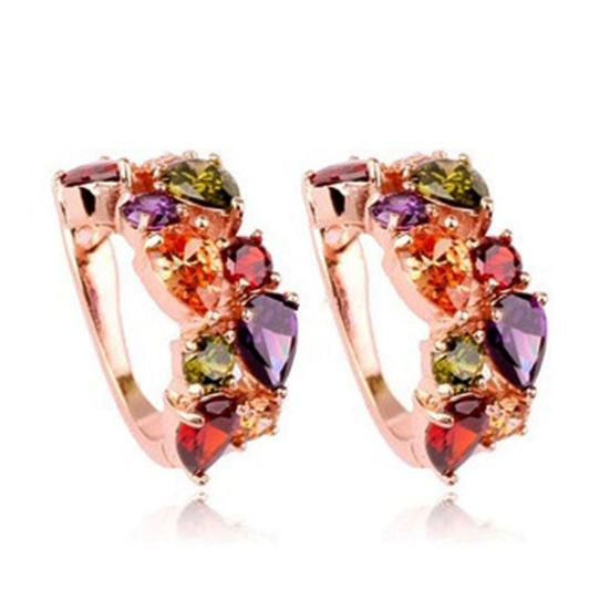 1 пара женских модных серег с цветным цирконием, аксессуар-обруч