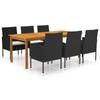 Día Y Noche - Día Y Noche 7-Piece Garden Dining Set Black