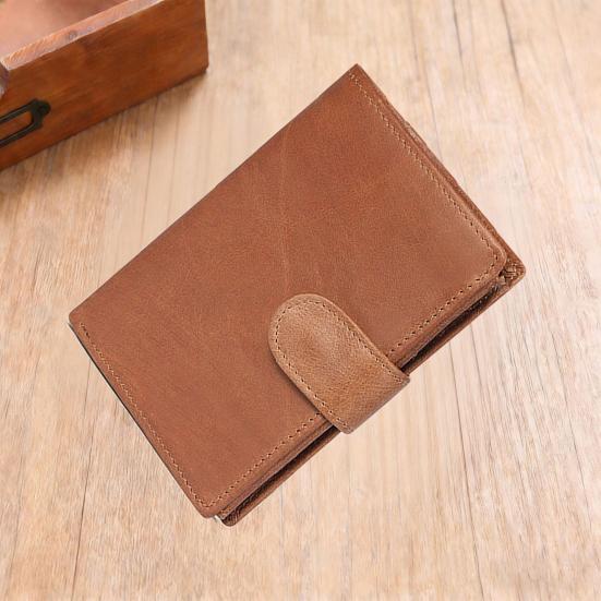 Мужской кошелек из искусственной кожи с RFID-защитой, короткий, на две складки, минималистичный, тонкий, винтажный, для переднего кармана, противоугонный, держатель для кредитных карт