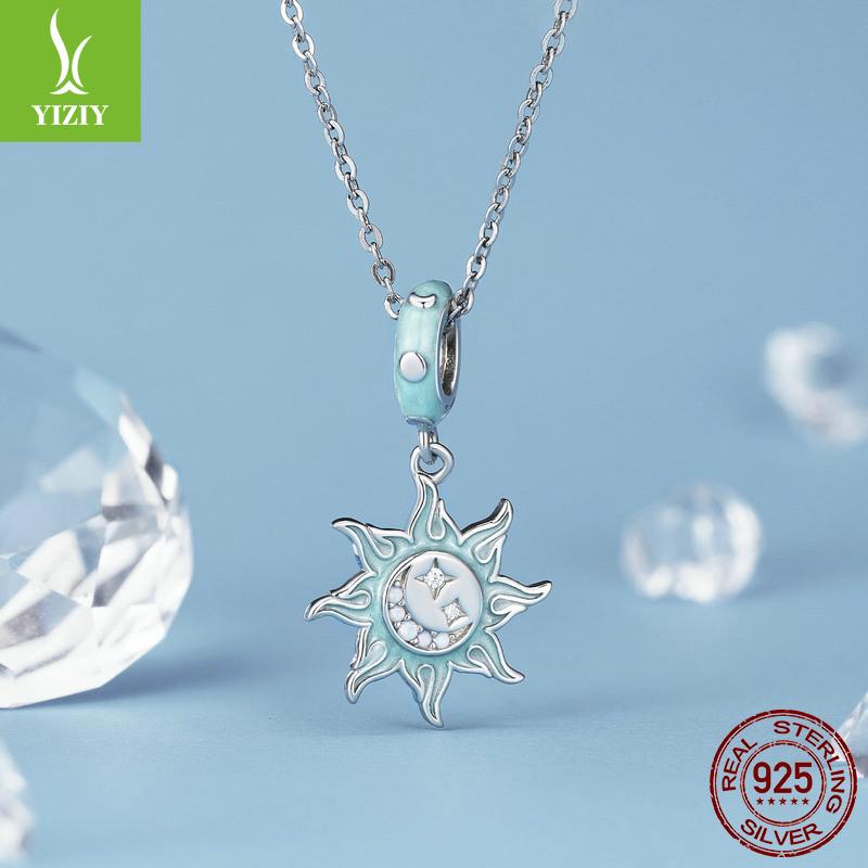 Опал Солнце Луна Сделай сам Браслет Ожерелье Подвеска, Таинственное Винтажное Солнце Серебро S925 Аксессуары с Бусинами