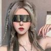 Новые футуристические киберпанк-солнцезащитные очки Ретро без оправы UV400 Зеркальные Очки Винтажные Готические Стимпанк Вечеринка Gafas De Sol