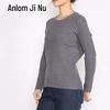 Anlom Women's Striped Mulberry Silk Long-Sleeve Knit Top