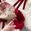 Французское винтажное нишевое платье с вышивкой на талии и тонкой сеткой через бретельку