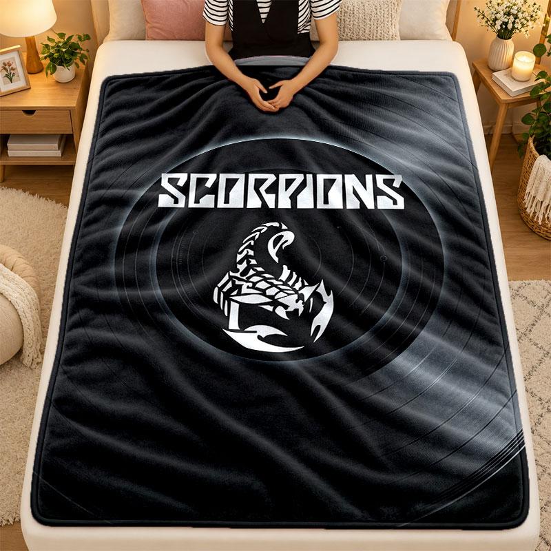 Flannel BlanketScorpions Warm Soft Throw Blanket for Indoor Sofa Bed Living Room Use
