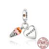 New Charms 925 Silver Fruit Food Goblet Hamburger Coffee Cup Beads Fit Bracelet Necklace DIY Jewelry